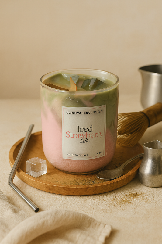 Iced strawberry Matcha latte