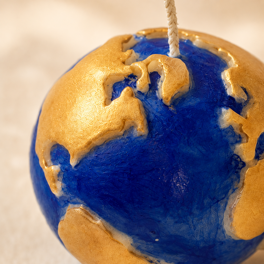 Atlas Doré Globe Candle