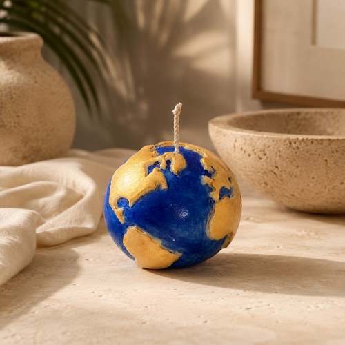 Atlas Doré Globe Candle