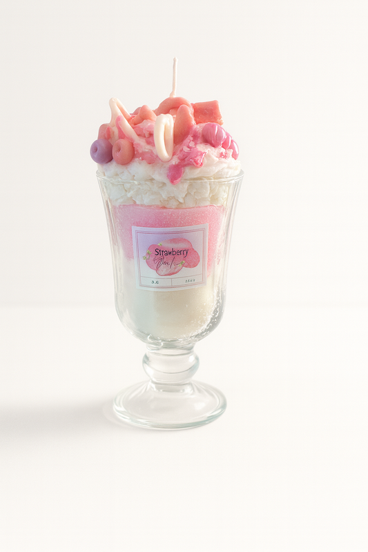 Strawberry Merengue Dessert Glass Jar