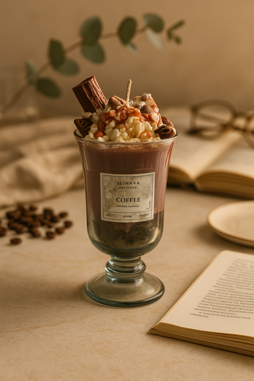 Coffee Swirl Dessert Glass Jar